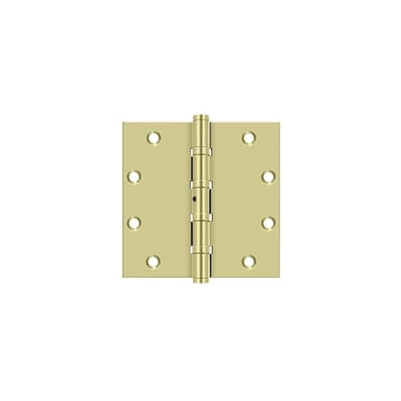 Deltana 5" x 5" Square Ball Bearing Hinge; Unlacquered Bright Brass Finish PR DSB55NBU3-UNL